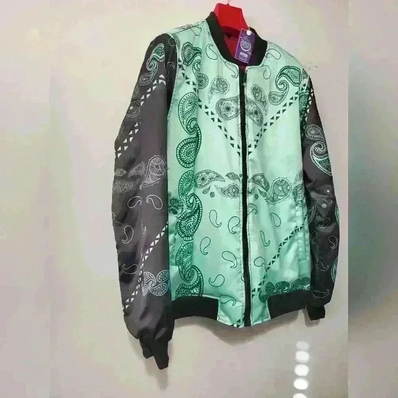 FRESH HOODS NWT mint Gang Bomber Jacket. Size large - Picture 2 of 9